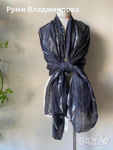 Нов Шал с етикет от памук, вълна, алпака, лиоцел, вискоза/ различни видове/ , снимка 12 - Шалове - 52625259