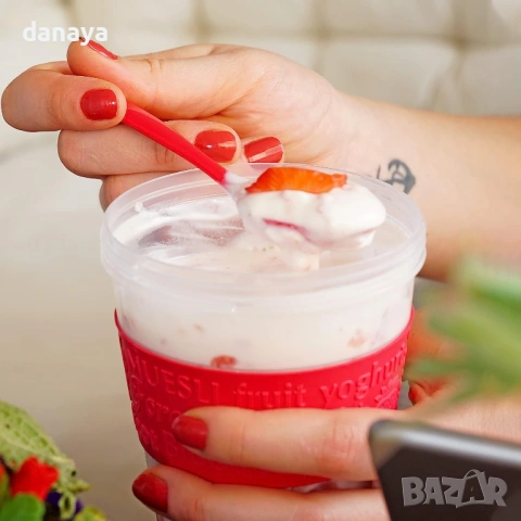 3745 Чаша за мюсли с лъжичка, BPA FREE, 600 ml, снимка 4 - Кутии за храна - 53764142