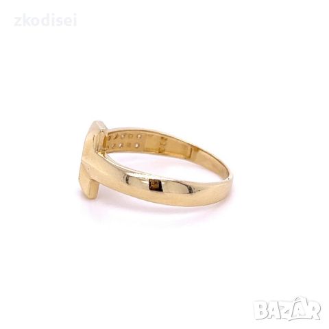 Златен дамски пръстен Tiffany 1,99гр. размер:58 14кр. проба:585 модел:23142-6, снимка 3 - Пръстени - 45235276