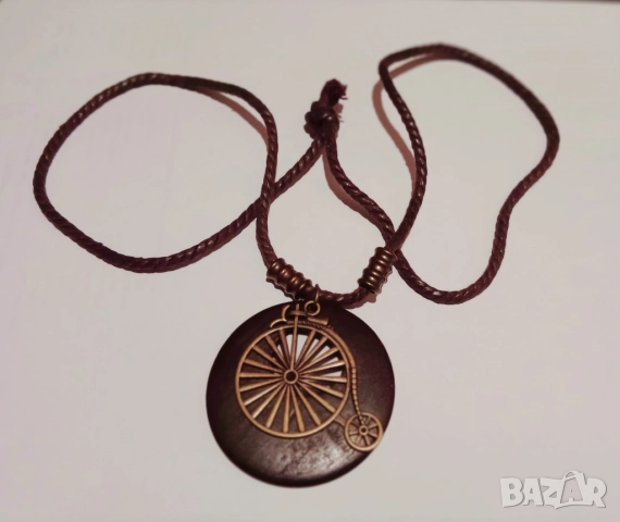Стилно винтидж колие с колело тип пени-фартинг, снимка 2 - Колиета, медальони, синджири - 52887748