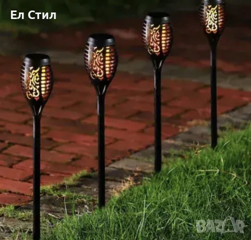 Соларна лампа тип пламък – комплект от 6 бр., снимка 7 - Соларни лампи - 53927969