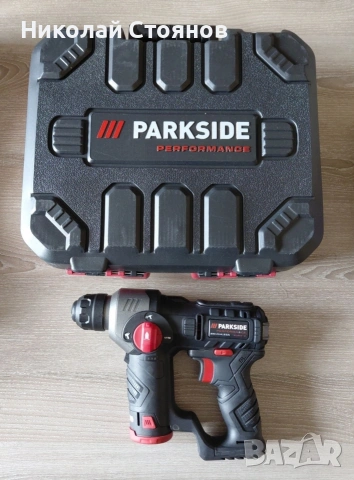 Акумулаторен перфоратор 12V Parkside Performance, безчетков мотор с две батерии и зарядно, снимка 2 - Перфоратори - 54230657