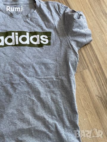 Оригинална сива памучна спортна тениска Adidas ! S, снимка 6 - Тениски - 46248173