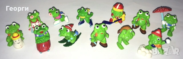 Ретро Киндер колекции от 90-те от Италия. Kinder хипопотами, пингвини, лъвове, жаби и панди., снимка 4 - Фигурки - 54149949