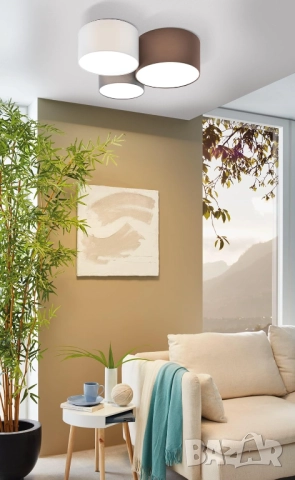 Таванна Лампа с 3 Абажура Eglo Pastore 97479 E27, Текстилни, 180W, Модерен Дизайн!, снимка 2 - Лампи за таван - 52142732