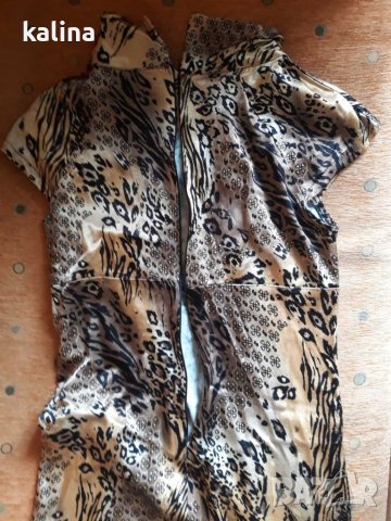 ефектна рокля пантерено- тигров принт без ръкав, снимка 2 - Рокли - 45713376