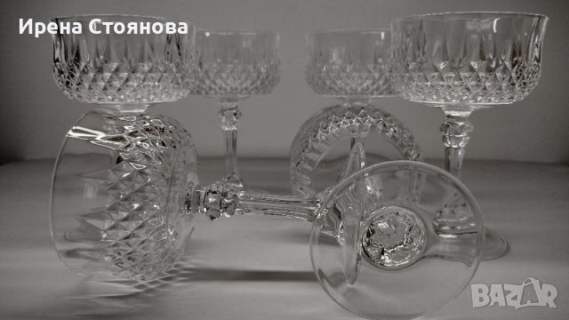 Cristal D’ Arques. Шест броя кристални чаши за просеко/шампанско, оловен кристал 240 мл, снимка 10 - Чаши - 46035293