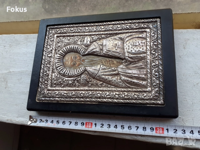 Голяма сребърна икона със сертификат 950, снимка 7 - Антикварни и старинни предмети - 51498276