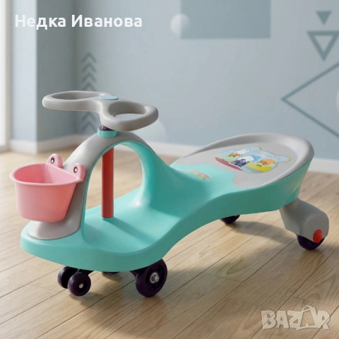 Детска гравитационна кола без педали – забавление без батерии, безопасни гуми за дома