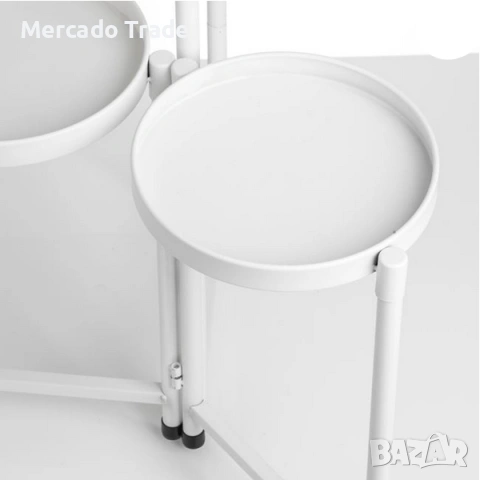 Декоративен цветарник Mercado Тrade, Метал, 3нива, Бял, снимка 4 - Градински мебели, декорация  - 54150654