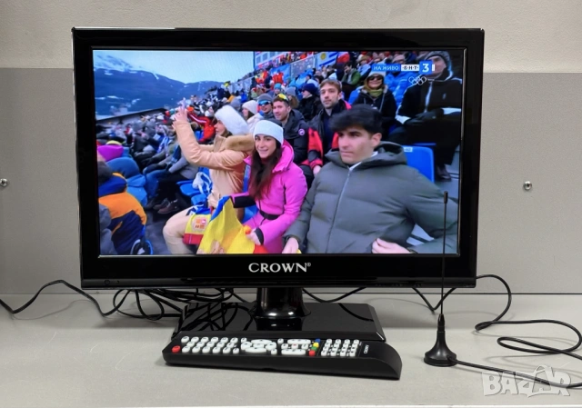 Перфектен! Телевизор Crown 16c01, 16 инча, Led, 12V