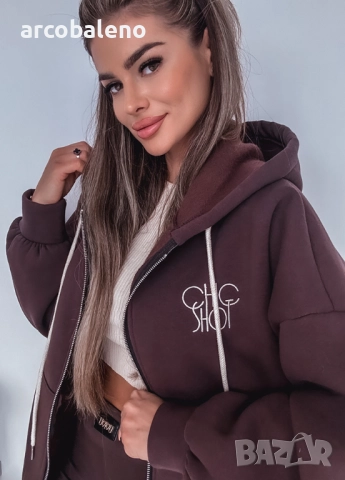 Дамски суичър с цип и надпис, 2цвята , снимка 18 - Суичъри - 52672385