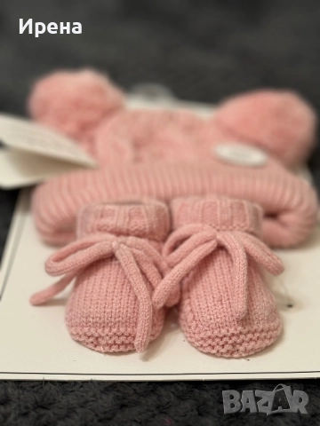 Бебешки комплекти (шапки +чорапки) тип терлички, снимка 3 - Бебешки шапки - 52381733