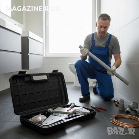 Професионална PPR лепачка 900W с 6 глави (20–63 мм) – Бърз и точен монтаж на водопроводни инсталации, снимка 2 - Други инструменти - 52733752