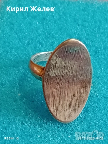 Сребърен пръстен с овален плот подходящ за гравиране майсторска изработка 44740, снимка 5 - Пръстени - 52872690