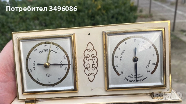 Стар  и много рядък немски барометър с хигрометър SIEMENS