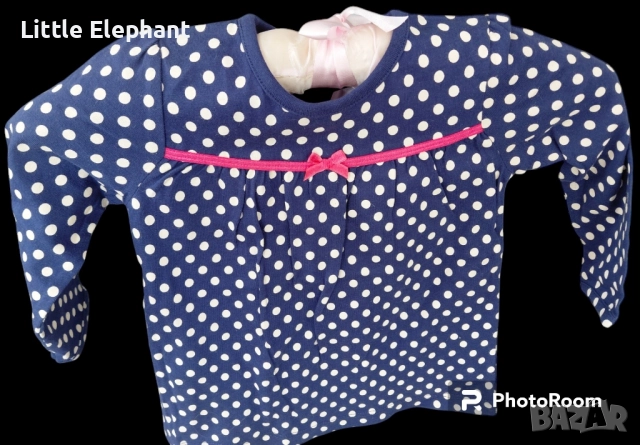 Блузка с дълъг ръкав за момиченце на 12-18 месеца,точки"Little points",Англия/нова