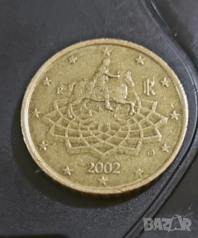 Монета 50 цента € Италия 2002 