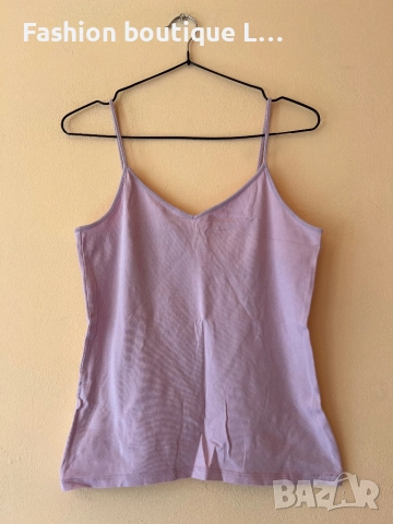 Памучен потник в светло лилав цвят с регулиращи се презрамки 💜