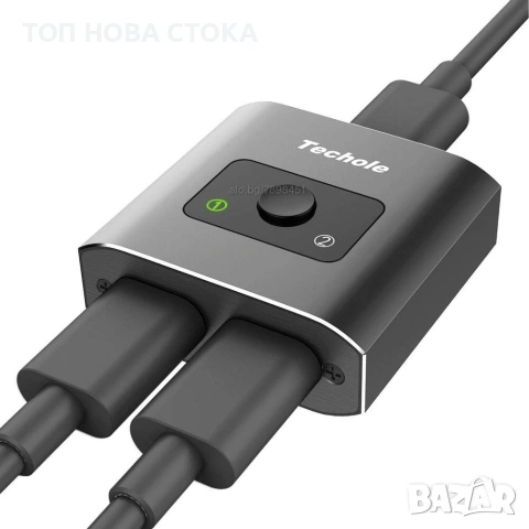 Techole 4K HDMI сплитер-алуминиев двупосочен, 2 x 1/1 x 2, 4K 3D 1080P за Xbox PS, РС, ​ HDTV 