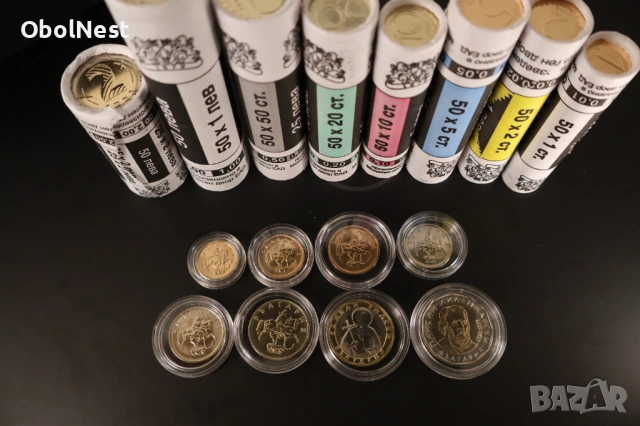 Пълен сет UNC монети от 1 ст. до 2 лв. (1999, 2000, 2002 и 2015) в капсули, снимка 2 - Нумизматика и бонистика - 52509356