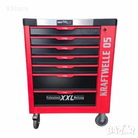 Професионална количка с инструменти Kraftwelle 05 - 7 чекмеджета и над 250 инструмента, снимка 10 - Куфари с инструменти - 52445095