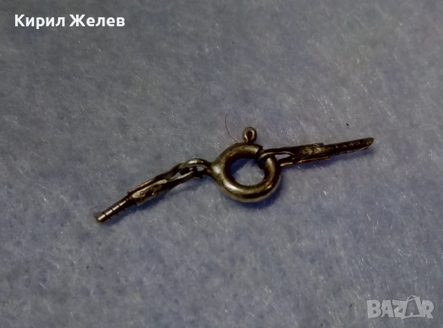 СТАРА СРЕБЪРНА КАРАБИНКА ЗАКОПЧАЛКА За КОЛИЕ ЛАНЕЦ ВЕРИЖКА ГРИВНА СРЕБРО 925 ПРОБА 47510, снимка 4 - Други - 50510766