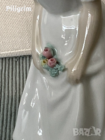 Perceval Испанско порцеланово момиче с шапка и рози., снимка 2 - Колекции - 53837553