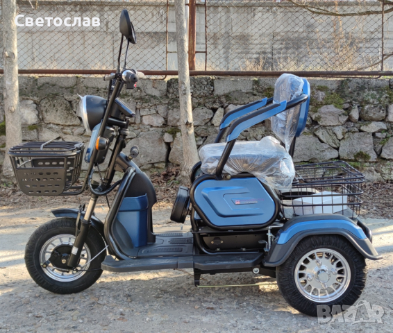 Триколка с две седалки и детска EcoWay модел М19 син цвят, снимка 2 - Мотоциклети и мототехника - 40490352