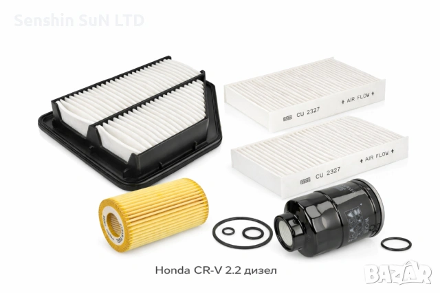 Пълен комплект филтри MANN HONDA CR-V II (RD_) дизел 2.2 CTDi (RD9) - готово обслужване