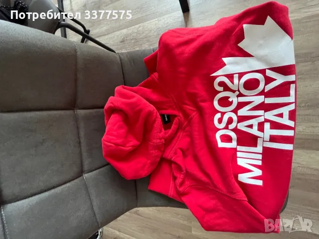 Dsquared червен суичър суитшърт hoodie худи, снимка 3 - Суичъри - 47291112