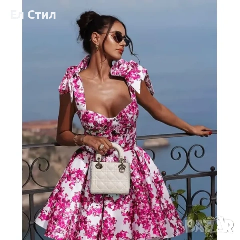 💕Лятна рокля с плохи и връзки на раменете