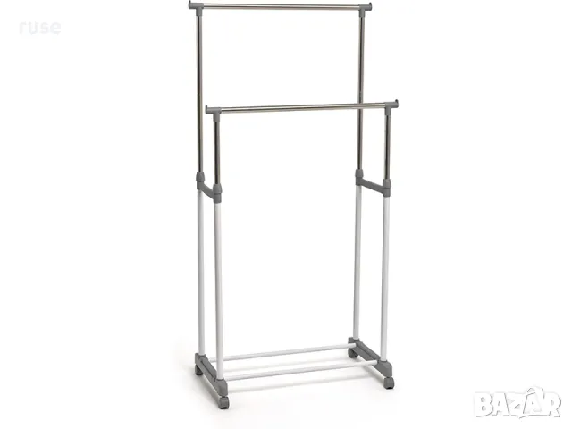 НОВИ! Двоен щендер закачалка за дрехи с поставка за обувки регулируем, снимка 2 - Закачалки - 50148910