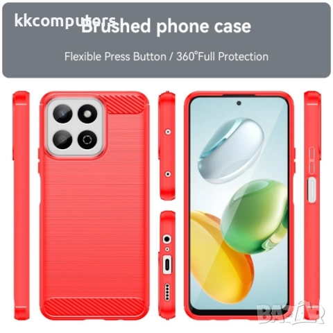 Honor 200 Smart 5G Ударостойчив Carbon Fiber Калъф и Протектор, снимка 3 - Калъфи, кейсове - 52671627