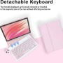 Кожен Калъф с Клавиатура и Тъчпад за 2023 Отделяема, Стойка, Холдер за Стилус, Вкл. Протектор, 2 цвя, снимка 2
