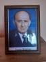 Портрет на Тодор Живков, 25/35 см. в дървена рамка, снимка 1