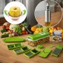 Ренде за зеле, моркови с контейнер - Nicer Dicer Plus от 13 части + Подарък уред за рязане на диня, снимка 1