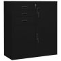 vidaXL Офис шкаф, черен, 90x40x102 см, стомана(SKU:336407