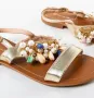 Дамски Златисти Сандали с декоративни елементи , снимка 6