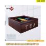 Кутия за чай с 9 отделения в цвят венге - КОД 4095, снимка 7