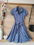 Разкроена синя лятна рокля H&M , снимка 1 - Рокли - 45367004
