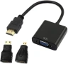 HDMI към VGA кабел + Mini и Micro HDMI адаптери, снимка 1