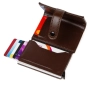 кафяв кожен портфейл с алуминиев автоматичен защитен механизъм, снимка 5