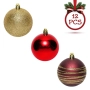 Комплект коледни топки червено, шампанско и кафяво 7 см 12 бр._1198831, снимка 1