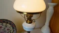 Голяма настолна лампа  в стил Рустик, метал, стъкло и порцеланова част., снимка 9