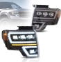 Комплект LED Matrix фарове с динамични мигачи за Ford F150 09 - 14, снимка 1
