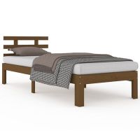 vidaXL Рамка за легло, меденокафява, масивно дърво, 90x200 см(SKU:814742, снимка 1 - Спални и легла - 45538685