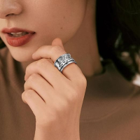 Bonlavie Сребърен пръстен с дървото на живота 925 стерлингово сребро, ръчна изработка, размер T1/2, снимка 2 - Пръстени - 45062507
