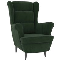 vidaXL Фотьойл, тъмнозелен, кадифе(SKU:324061, снимка 1 - Дивани и мека мебел - 45266932