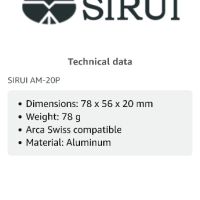 SIRUI AM-20P бърза връзка за статив камера , снимка 5 - Камери - 45729514